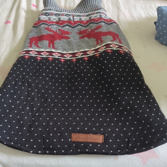 Eddie Bauer Other - Eddie Bauer Gray and Black Moose Knit Sweater